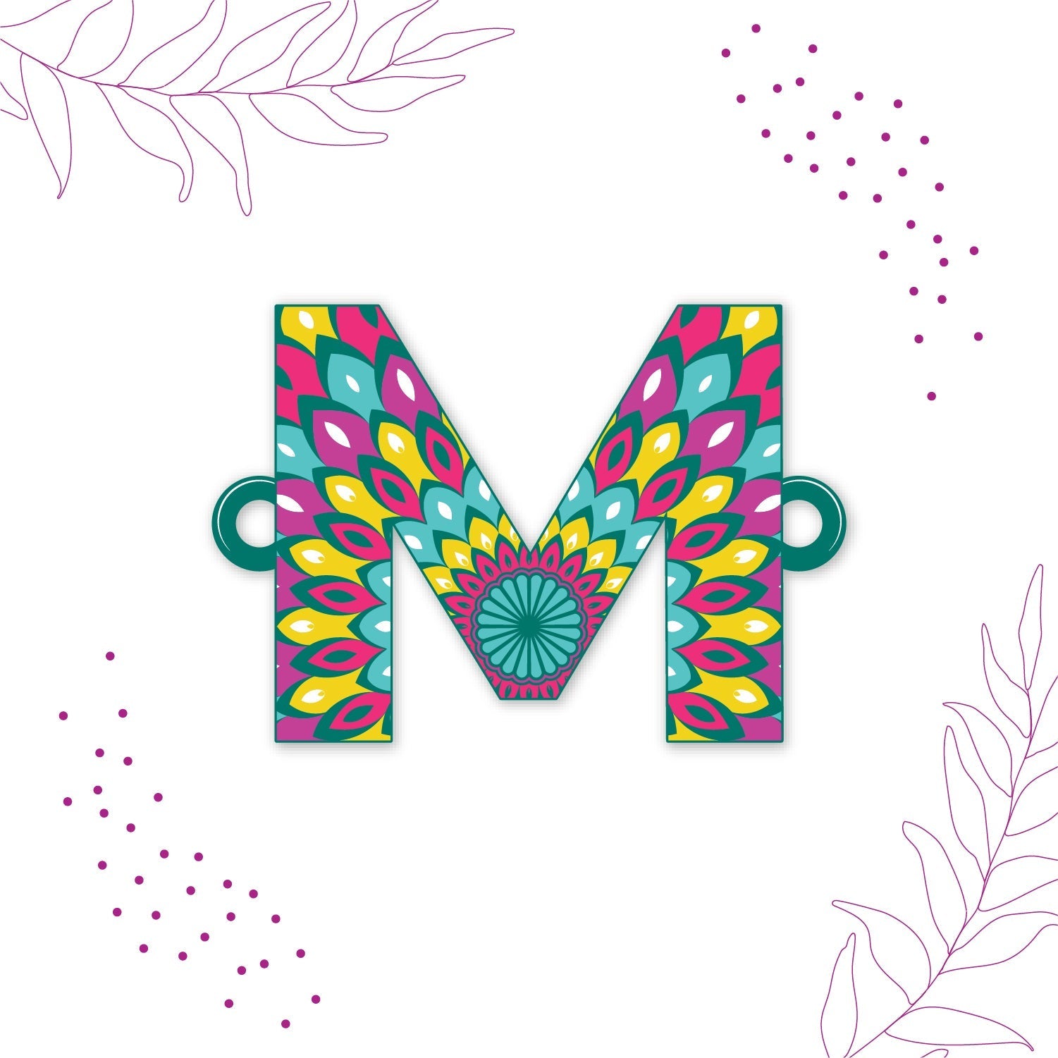 Indianvibez Alphabet M Wooden Rakhi - Kids Rakhi
