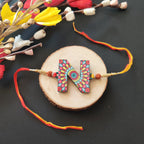 Indianvibez Alphabet N Wooden Rakhi - Kids Rakhi - Distacart