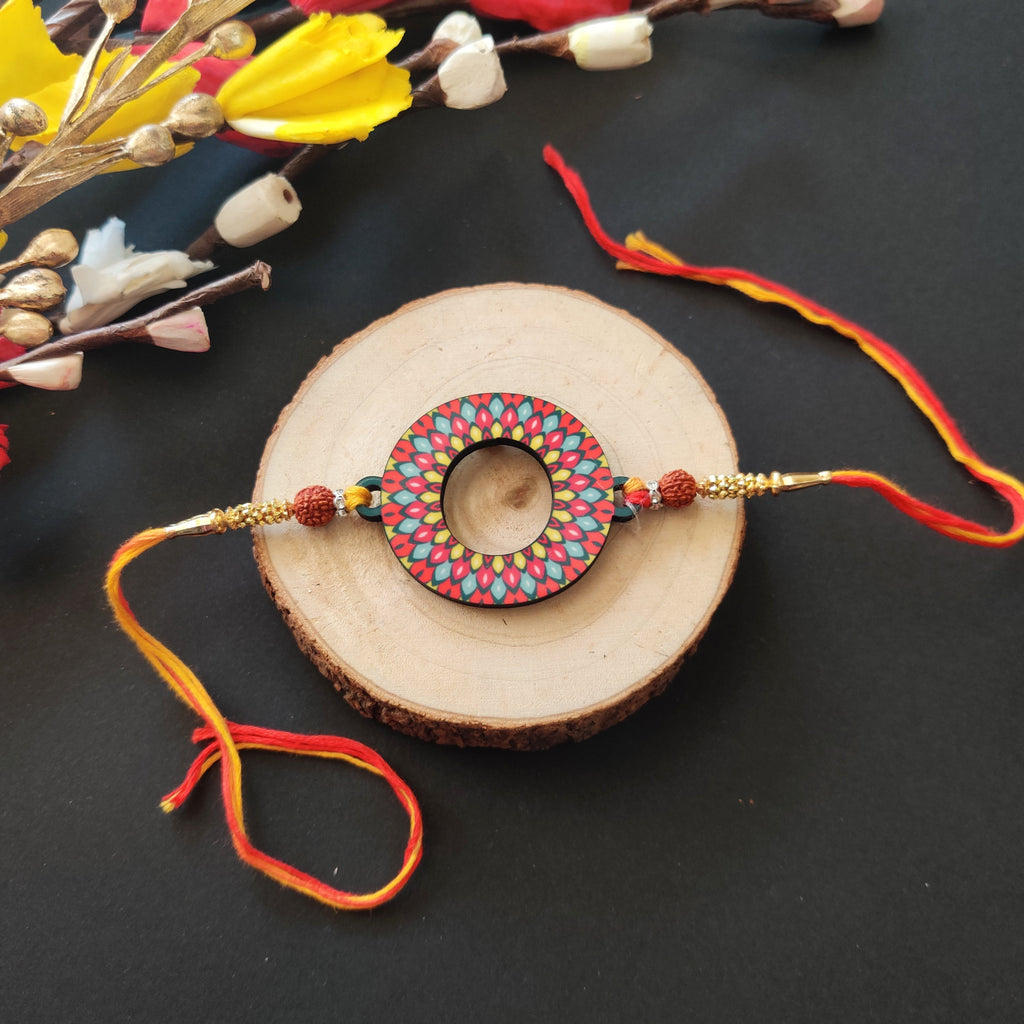 Indianvibez Alphabet O Wooden Rakhi - Kids Rakhi - Distacart