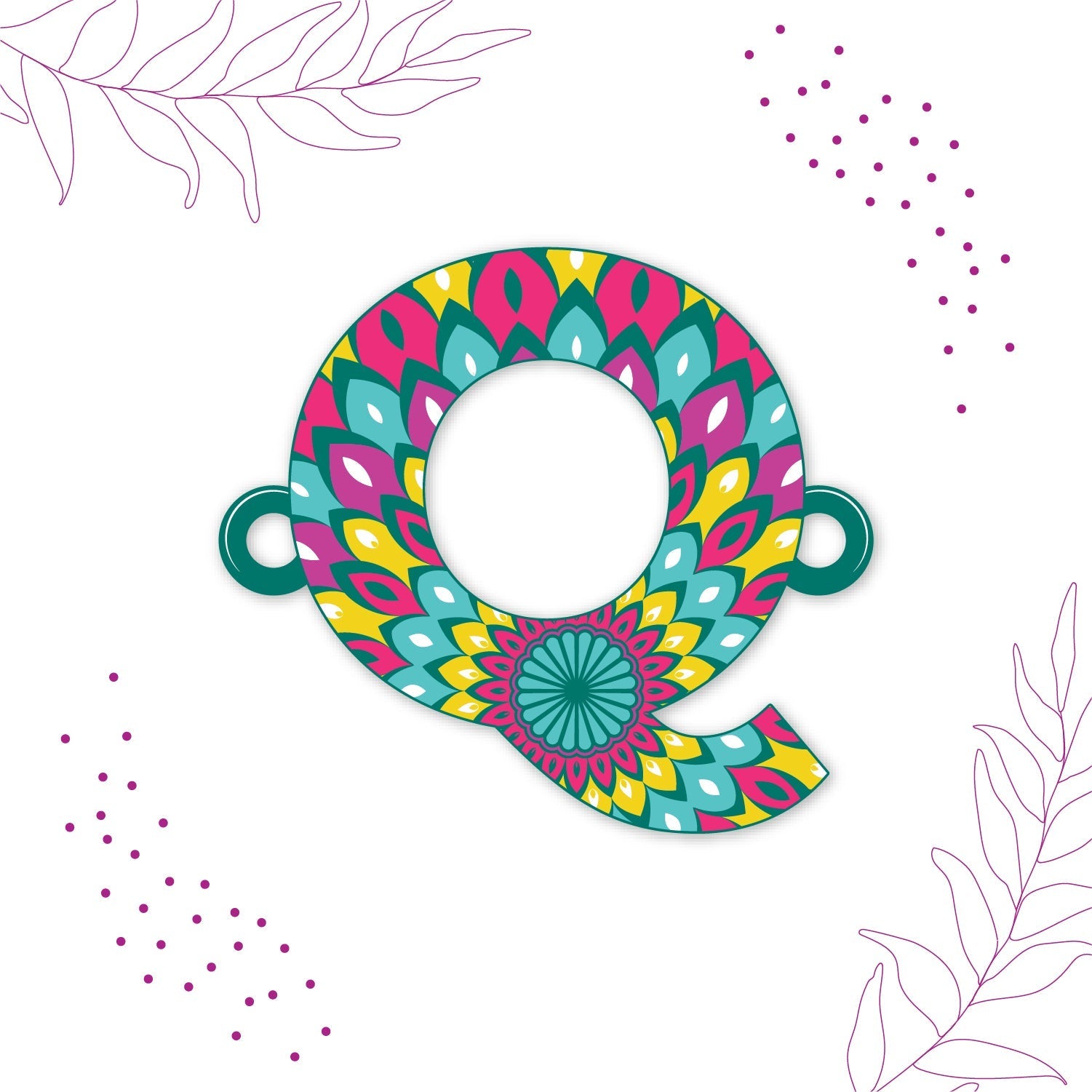 Indianvibez Alphabet Q Wooden Rakhi - Kids Rakhi - Distacart