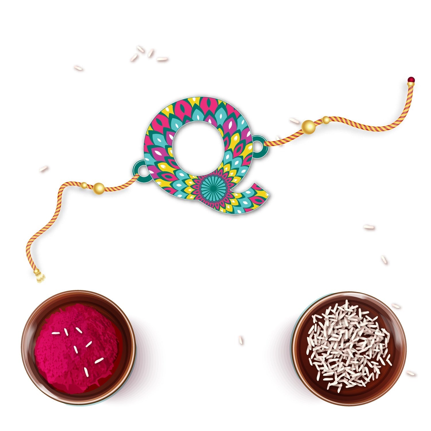 Indianvibez Alphabet Q Wooden Rakhi - Kids Rakhi - Distacart