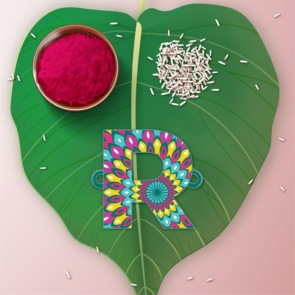 Indianvibez Alphabet R Wooden Rakhi - Kids Rakhi - Distacart
