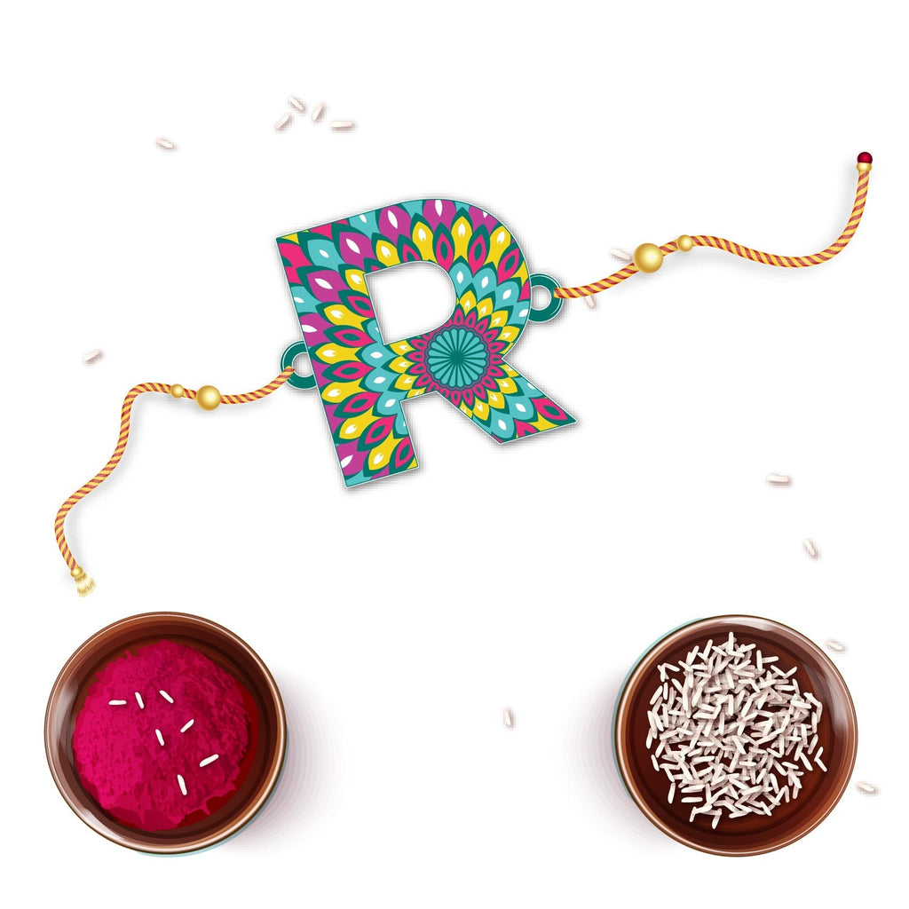 Indianvibez Alphabet R Wooden Rakhi - Kids Rakhi - Distacart