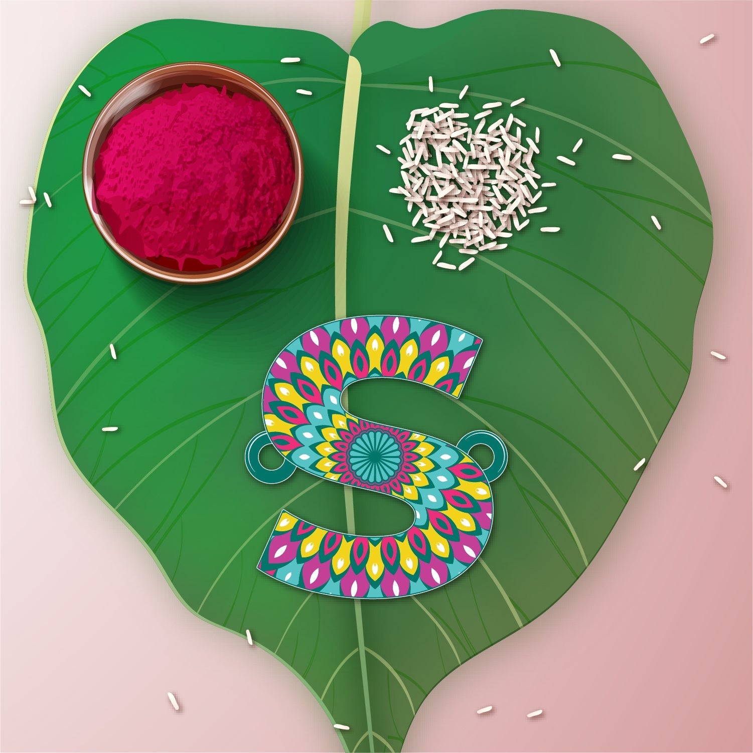 Indianvibez Alphabet S Wooden Rakhi - Kids Rakhi