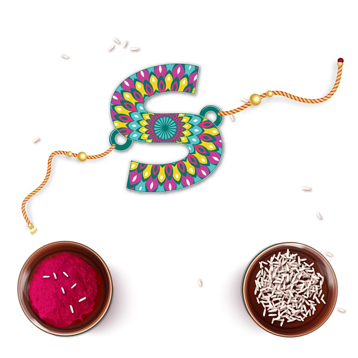Indianvibez Alphabet S Wooden Rakhi - Kids Rakhi