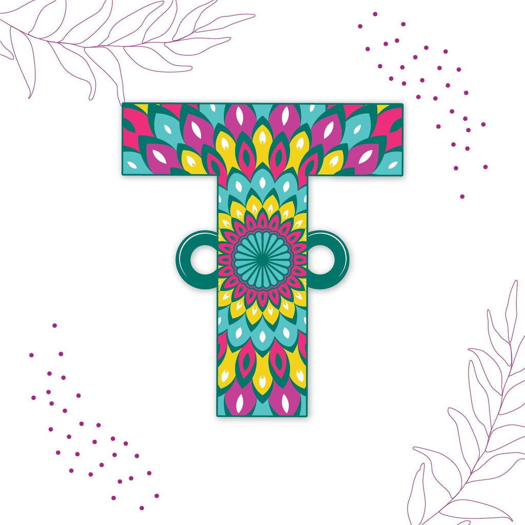 Indianvibez Alphabet T Wooden Rakhi - Kids Rakhi - Distacart