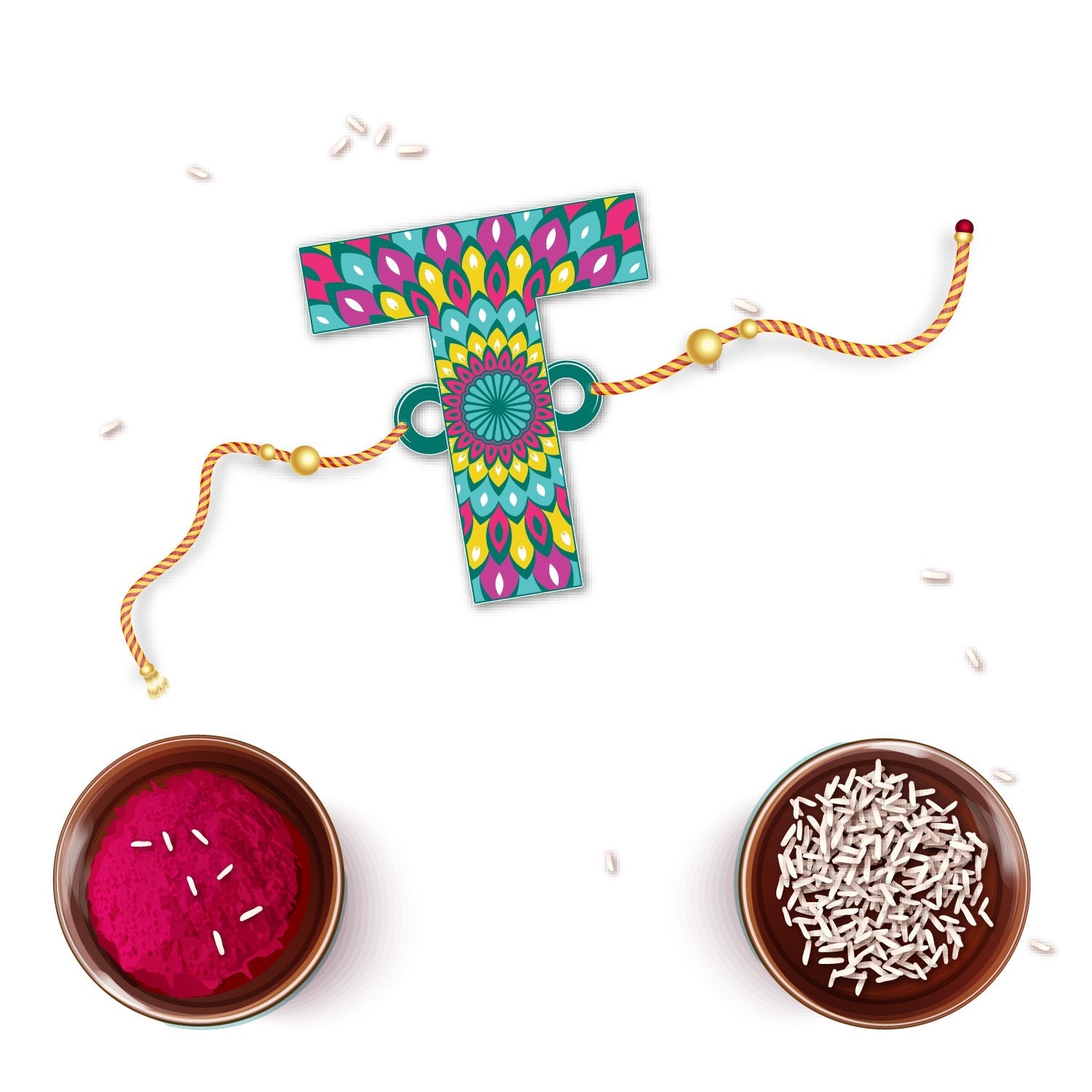Indianvibez Alphabet T Wooden Rakhi - Kids Rakhi - Distacart