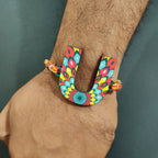 Indianvibez Alphabet U Wooden Rakhi - Kids Rakhi