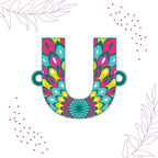Indianvibez Alphabet U Wooden Rakhi - Kids Rakhi