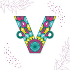 Indianvibez Alphabet V Wooden Rakhi - Kids Rakhi