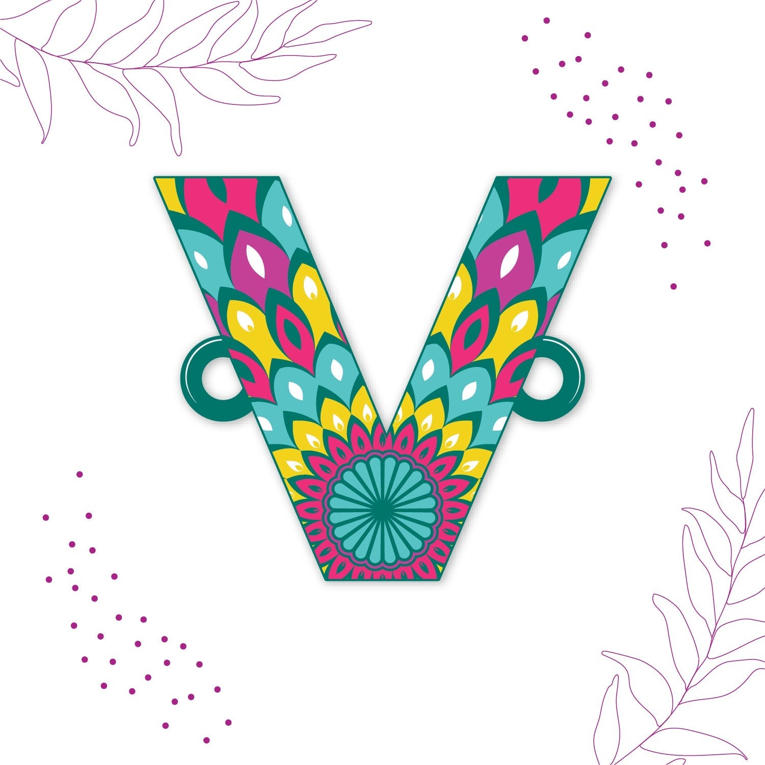 Indianvibez Alphabet V Wooden Rakhi - Kids Rakhi