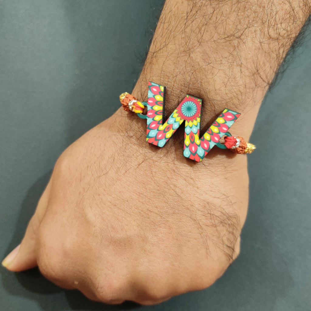 Indianvibez Alphabet X Wooden Rakhi - Kids Rakhi - Distacart