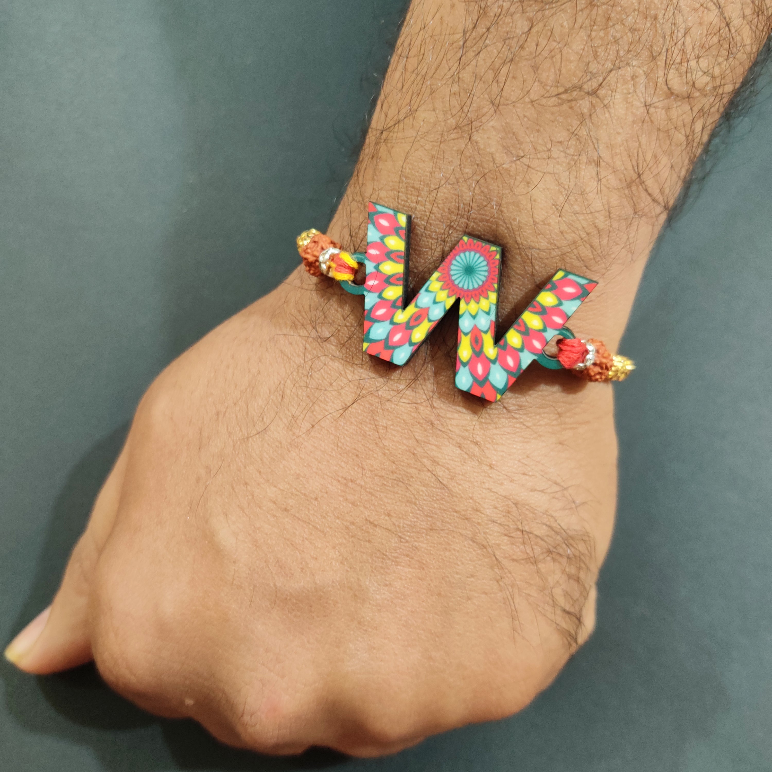 Indianvibez Alphabet X Wooden Rakhi - Kids Rakhi - Distacart