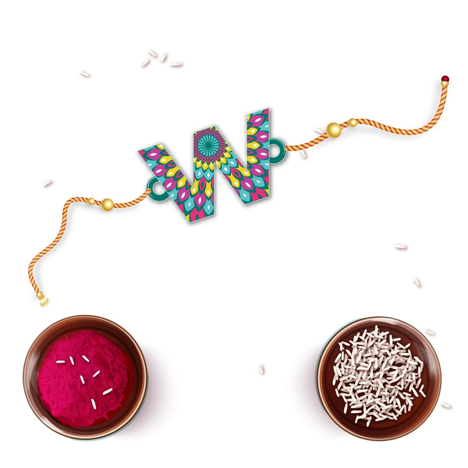 Indianvibez Alphabet X Wooden Rakhi - Kids Rakhi - Distacart