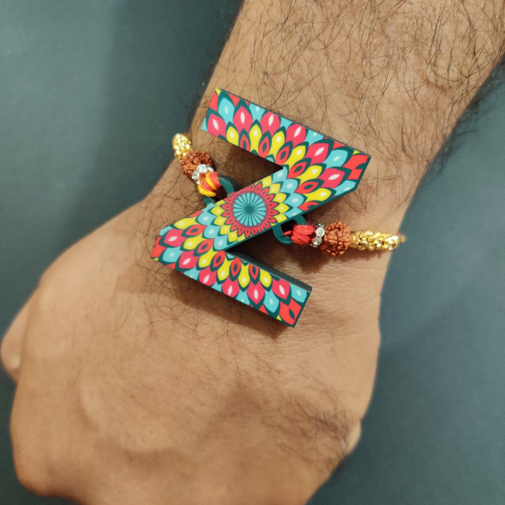 Indianvibez Alphabet Z Wooden Rakhi - Kids Rakhi - Distacart
