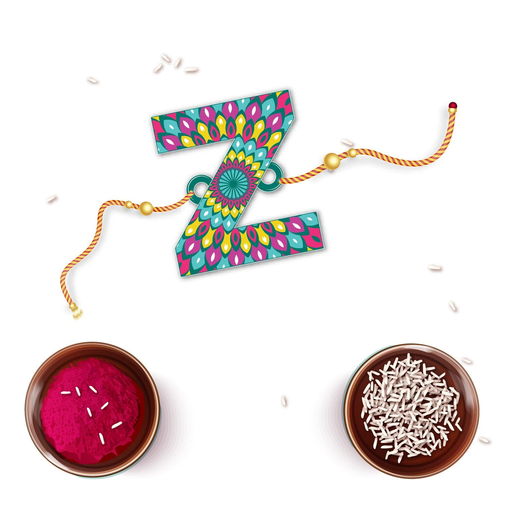 Indianvibez Alphabet Z Wooden Rakhi - Kids Rakhi - Distacart