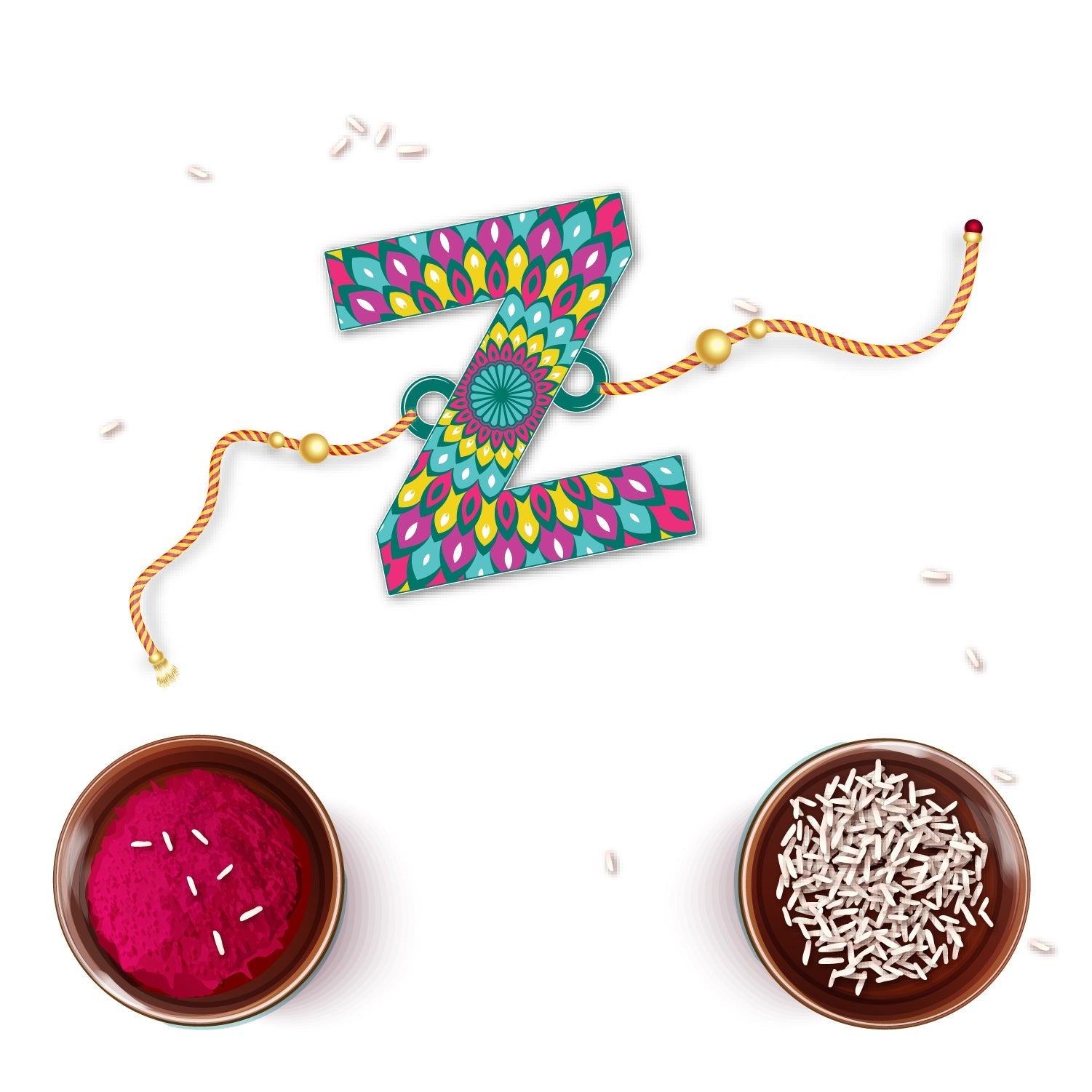 Indianvibez Alphabet Z Wooden Rakhi - Kids Rakhi - Distacart