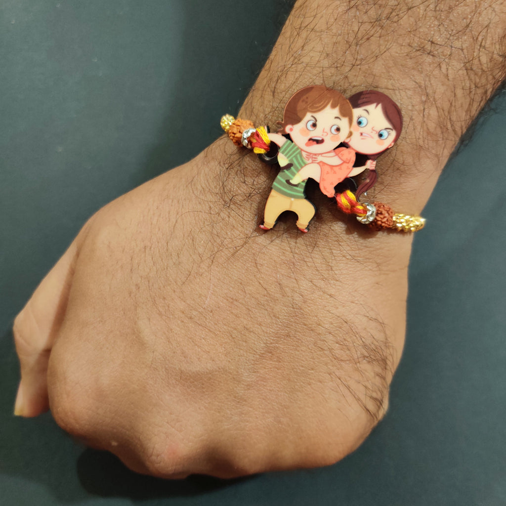 Indianvibez Annoying Brother Wooden Rakhi with Rudraksha, Funny & Quirky Rakhi for Bhaiya, Shop India - Kids Rakhi - Distacart