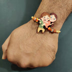 Indianvibez Annoying Brother Wooden Rakhi with Rudraksha, Funny & Quirky Rakhi for Bhaiya, Shop India - Kids Rakhi - Distacart