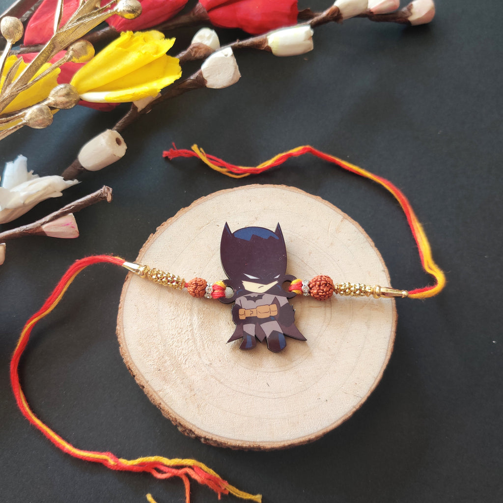 Indianvibez Batman Wooden Rakhi - Kids Rakhi - Distacart