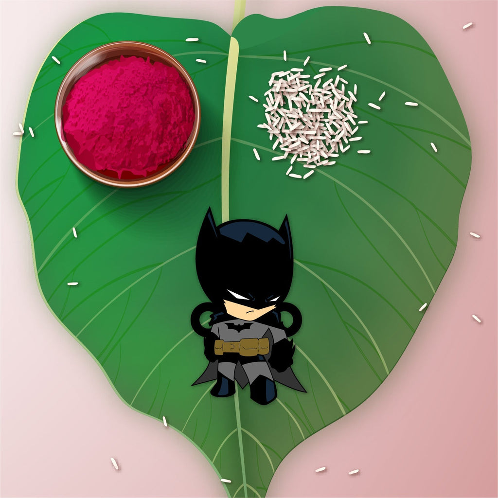 Indianvibez Batman Wooden Rakhi - Kids Rakhi - Distacart
