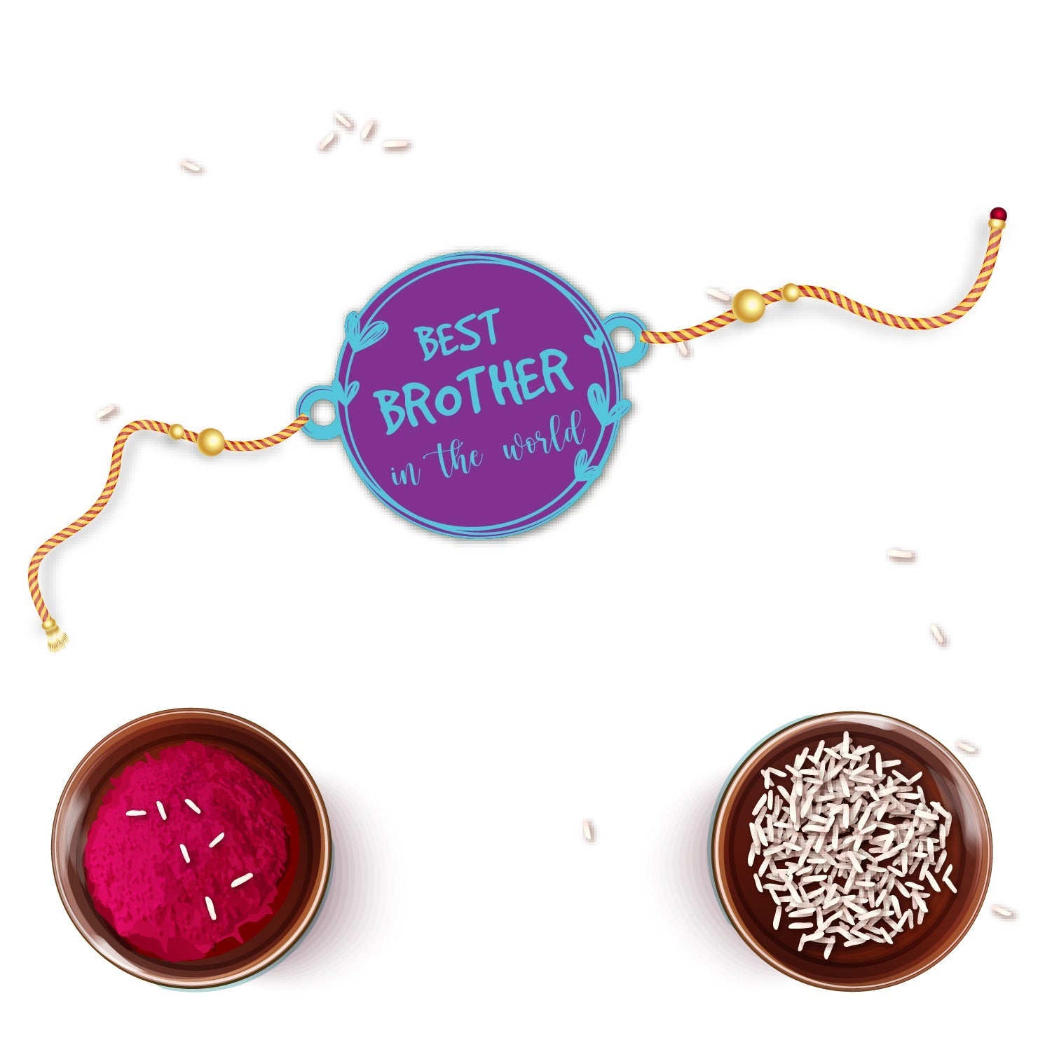Indianvibez Best Brother in the World Wooden Rakhi with Rudraksha Thread| Rakhi for Bhaiya, Shop India - Kids Rakhi - Distacart