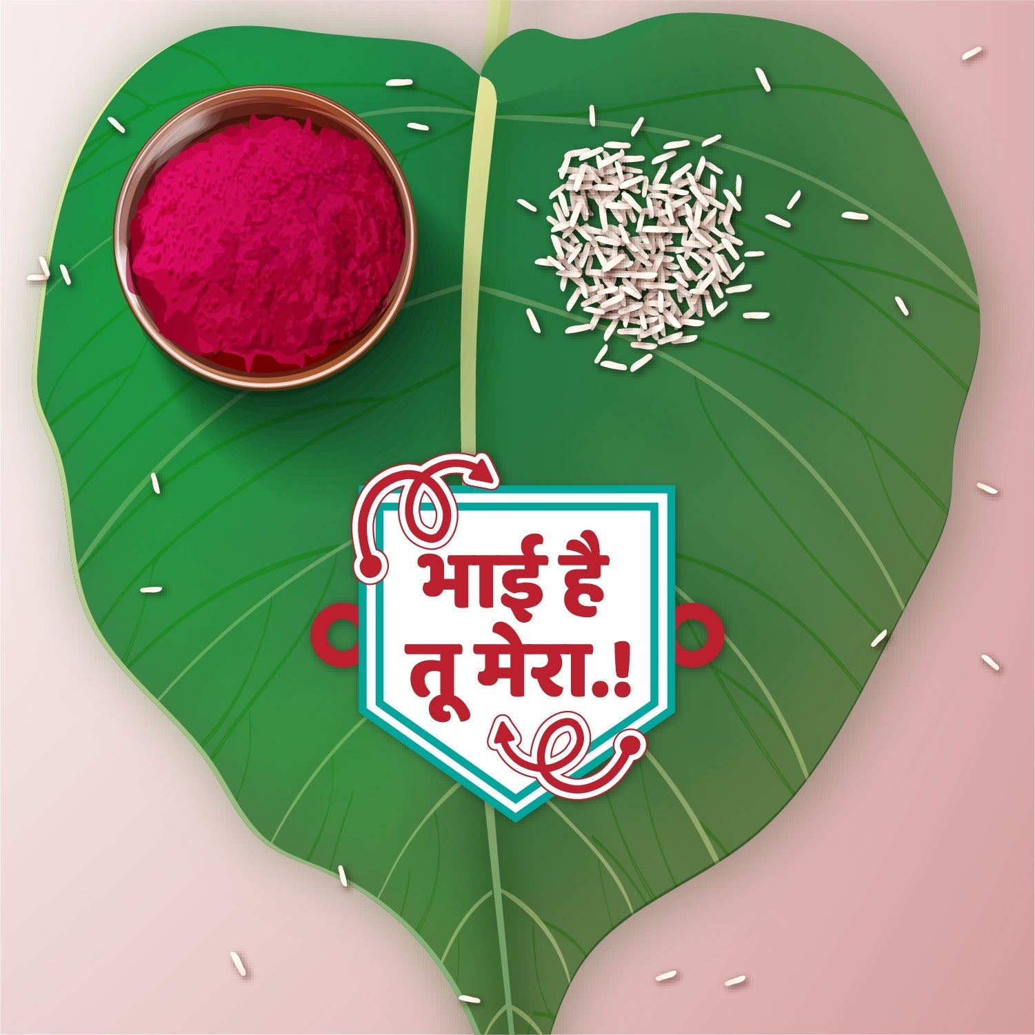 Indianvibez Bhai Hai Tu Mera Wooden Rakhi with Rudraksha, Quote Rakhi for Brother, Shop India - Kids Rakhi