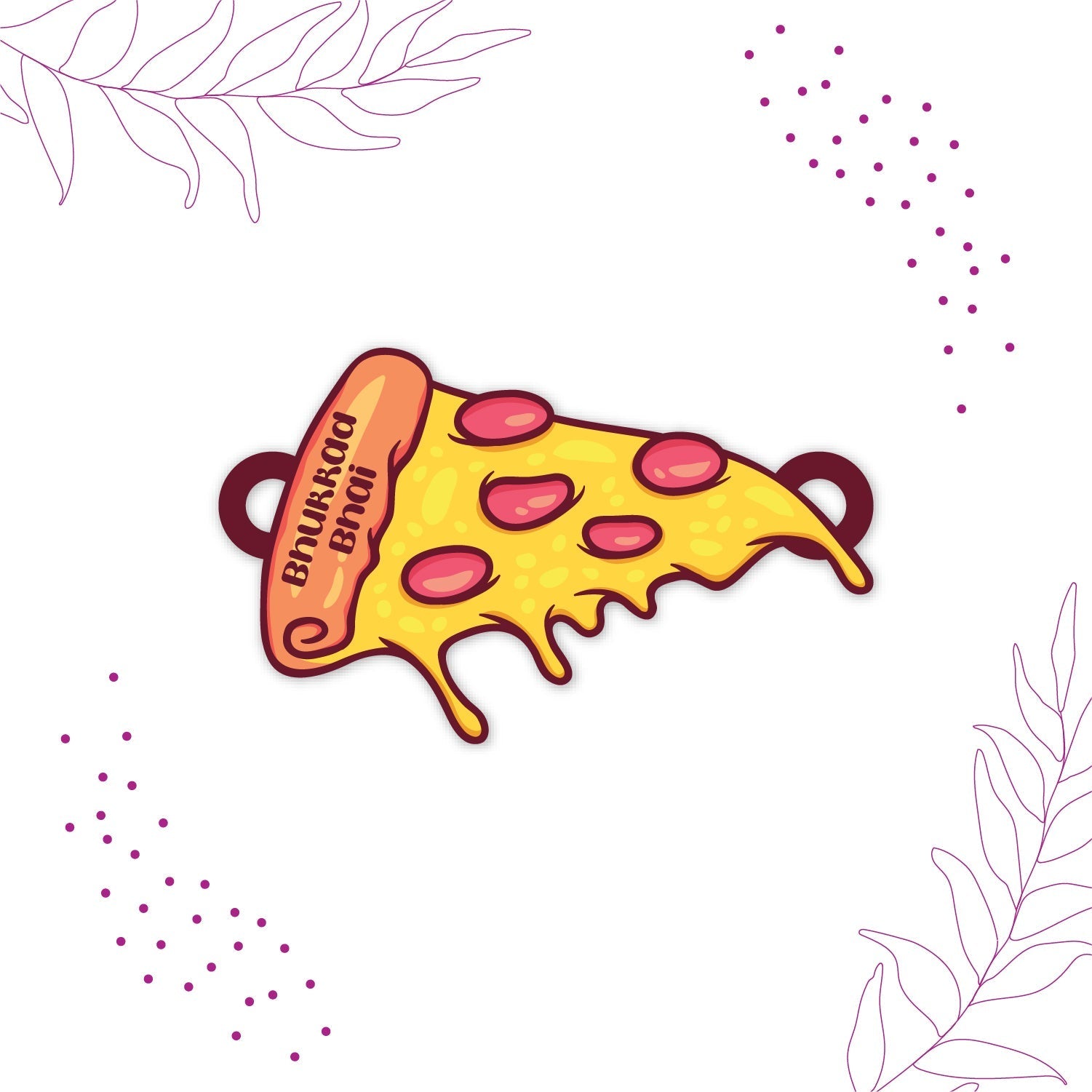 Indianvibez Bhukkad Bhai Pizza Wooden Rakhi with Rudraksha, Food Rakhi for Brother, Shop India - Kids Rakhi - Distacart