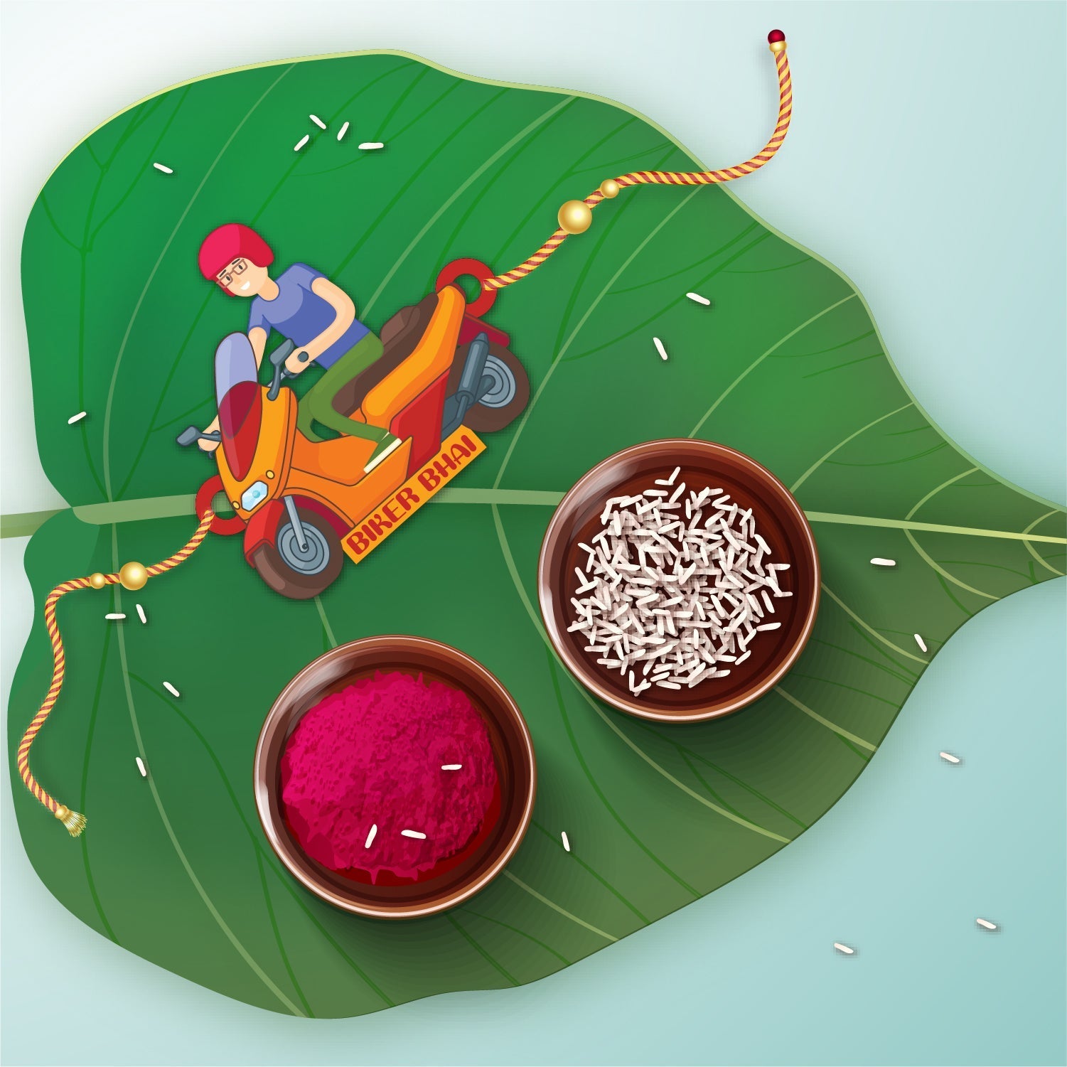 Indianvibez Biker Bhai Wooden Rakhi with Rudraksha, Motorcycle Rakhi for Bro, Shop India - Kids Rakhi - Distacart
