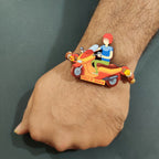 Indianvibez Biker Bhai Wooden Rakhi with Rudraksha, Motorcycle Rakhi for Bro, Shop India - Kids Rakhi - Distacart