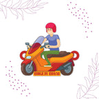 Indianvibez Biker Bhai Wooden Rakhi with Rudraksha, Motorcycle Rakhi for Bro, Shop India - Kids Rakhi - Distacart