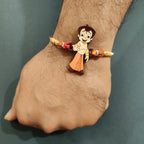 Indianvibez Chota Bheem Wooden Rakhi with Rudraksha, Cartoon Rakhi for Bro, Shop India - Kids Rakhi - Distacart