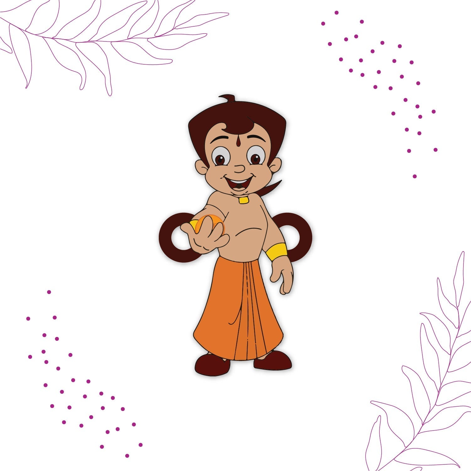 Indianvibez Chota Bheem Wooden Rakhi with Rudraksha, Cartoon Rakhi for Bro, Shop India - Kids Rakhi - Distacart