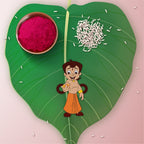 Indianvibez Chota Bheem Wooden Rakhi with Rudraksha, Cartoon Rakhi for Bro, Shop India - Kids Rakhi - Distacart