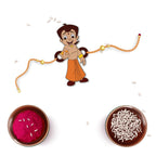 Indianvibez Chota Bheem Wooden Rakhi with Rudraksha, Cartoon Rakhi for Bro, Shop India - Kids Rakhi - Distacart