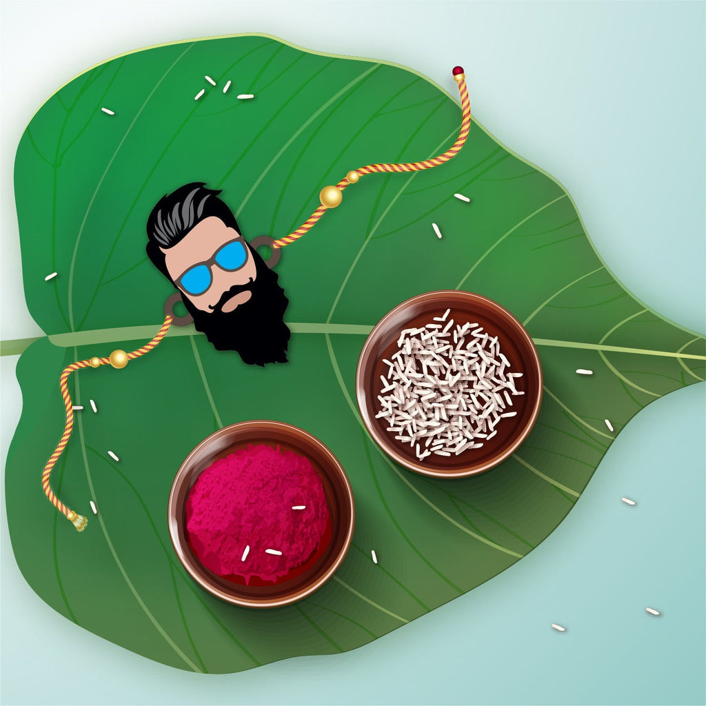 Indianvibez Dashing Bhai Wooden Rakhi with Rudraksha, Stylish Rakhi for Brother, Shop India - Kids Rakhi