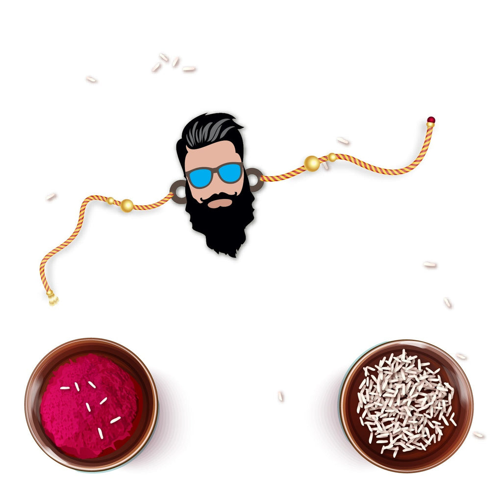 Indianvibez Dashing Bhai Wooden Rakhi with Rudraksha, Stylish Rakhi for Brother, Shop India - Kids Rakhi