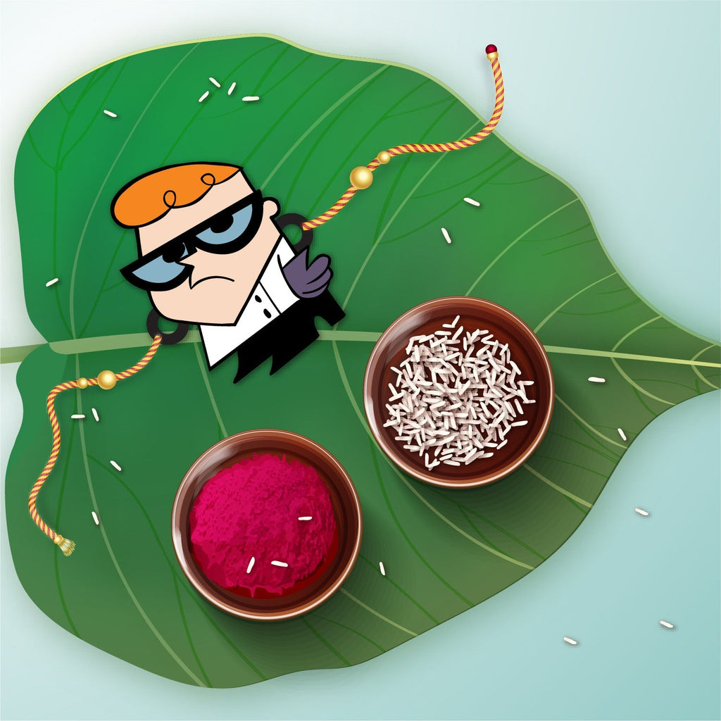 Indianvibez Dexter Wooden Rakhi with Rudraksha, Cartoon Rakhi for Bro, Shop India - Kids Rakhi - Distacart