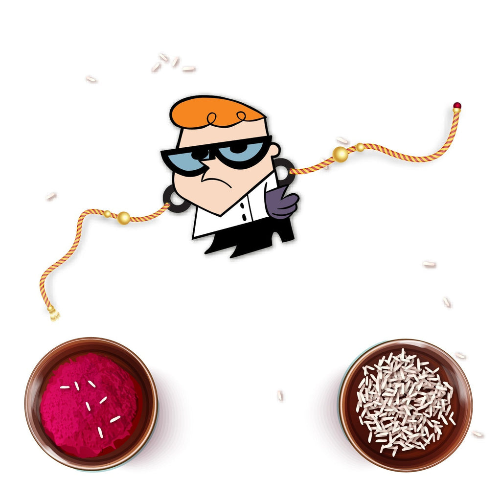Indianvibez Dexter Wooden Rakhi with Rudraksha, Cartoon Rakhi for Bro, Shop India - Kids Rakhi - Distacart