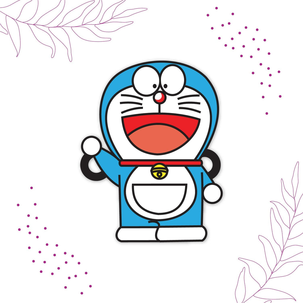 Indianvibez Doraemon Wooden Rakhi with Rudraksha, Cartoon Rakhi for Bro, Shop India - Kids Rakhi