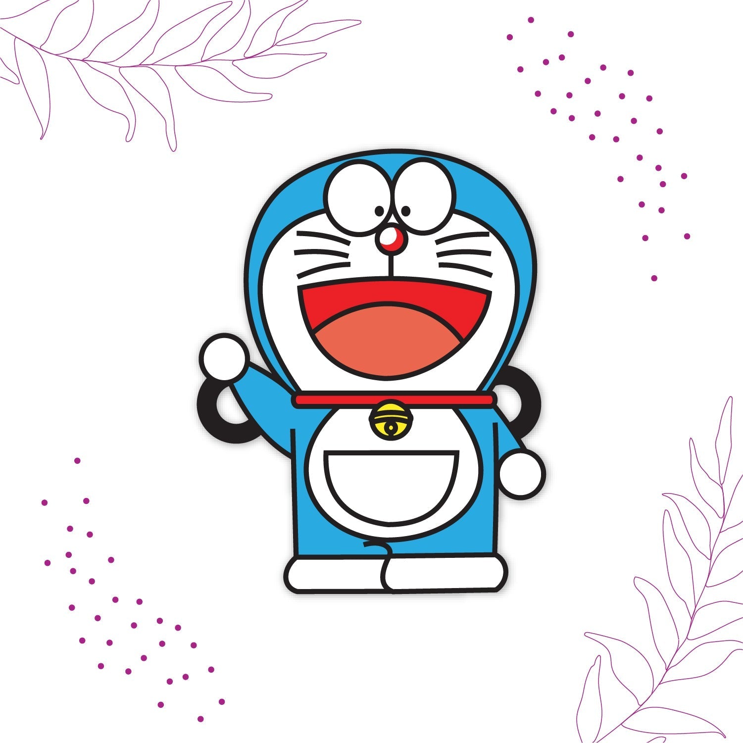 Indianvibez Doraemon Wooden Rakhi with Rudraksha, Cartoon Rakhi for Bro, Shop India - Kids Rakhi