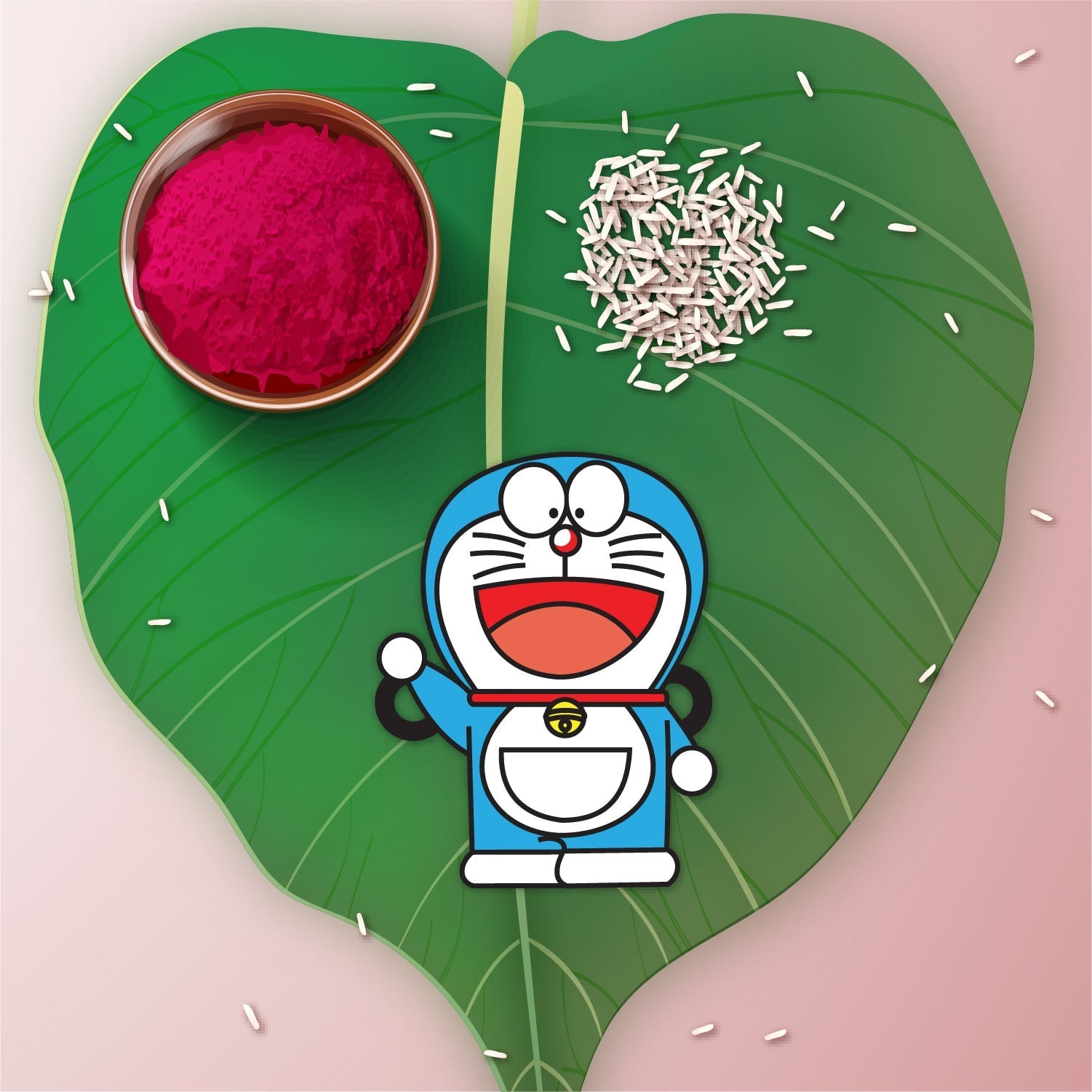 Indianvibez Doraemon Wooden Rakhi with Rudraksha, Cartoon Rakhi for Bro, Shop India - Kids Rakhi