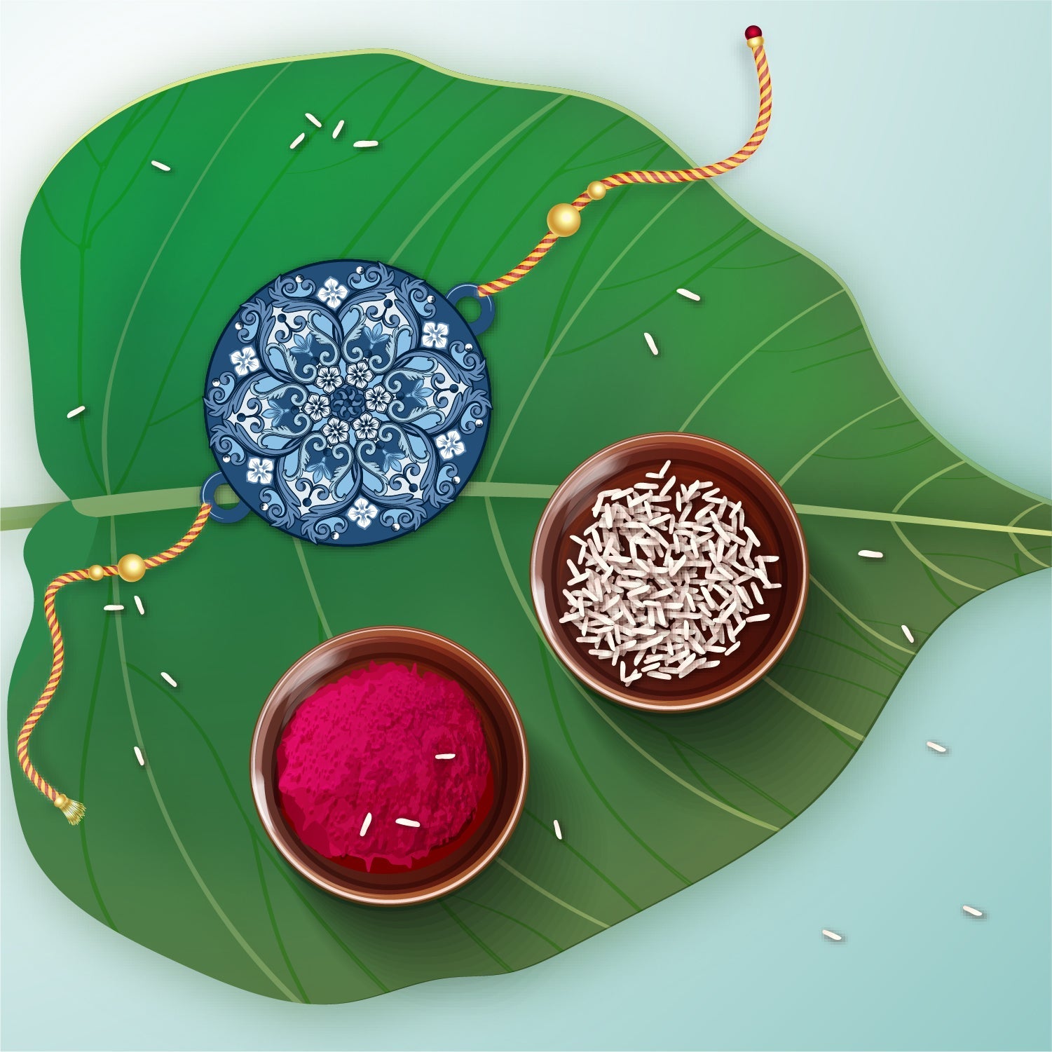 Indianvibez Ethnic Mandala Wooden Rakhi with Rudraksha, Divine Rakhi for Brother| - Kids Rakhi - Distacart