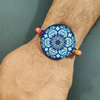Indianvibez Ethnic Mandala Wooden Rakhi with Rudraksha, Divine Rakhi for Brother| - Kids Rakhi - Distacart