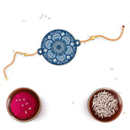 Indianvibez Ethnic Mandala Wooden Rakhi with Rudraksha, Divine Rakhi for Brother| - Kids Rakhi - Distacart