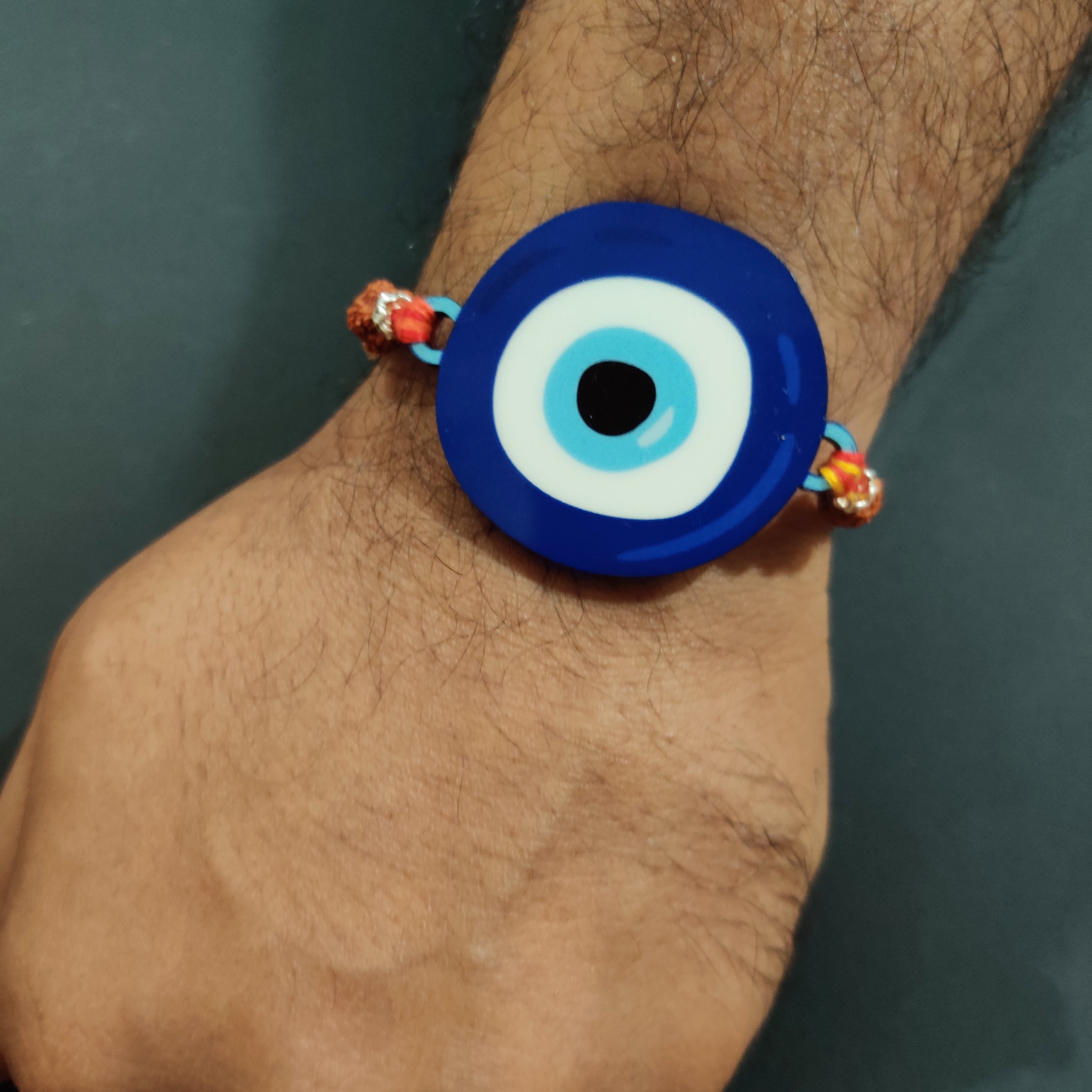 Indianvibez Evil Eye Rakhi with Rudraksha Thread, Rakhi for Brother - Kids Rakhi - Distacart