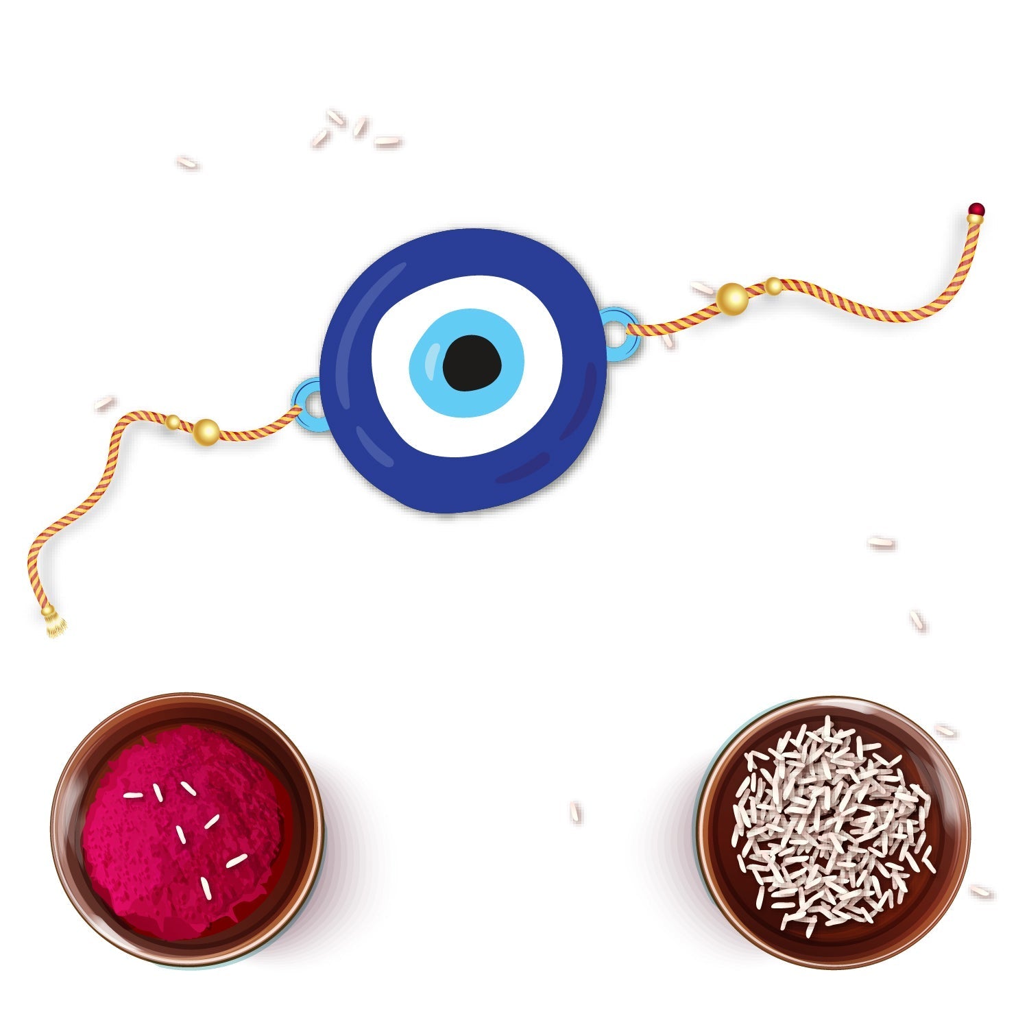 Indianvibez Evil Eye Rakhi with Rudraksha Thread, Rakhi for Brother - Kids Rakhi - Distacart