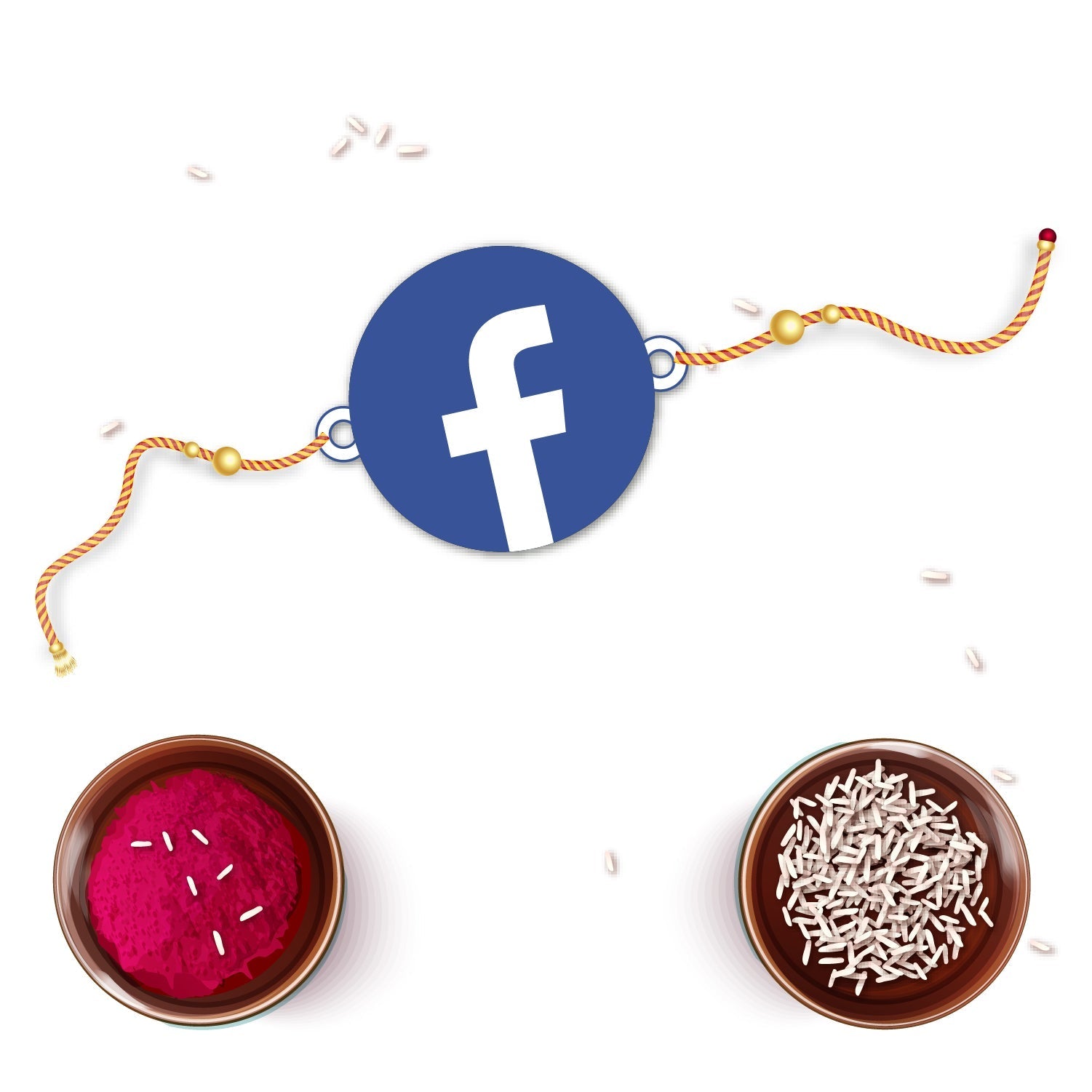 Indianvibez Facebook Wooden Rakhi with Rudraksha, Social Media Rakhi for Bro, Shop India - Kids Rakhi