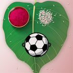 Indianvibez Football Wooden Rakhi with Rudraksha, Soccer Rakhi for Bro, Shop India - Kids Rakhi - Distacart
