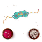 Indianvibez Gamer King Bhai Wooden Rakhi with Rudraksha, Gaming Rakhi for Bro, Shop India - Kids Rakhi - Distacart